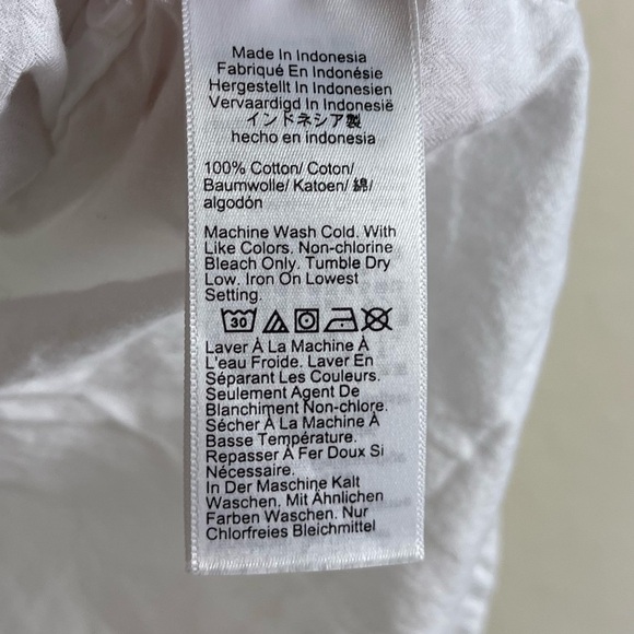 J. Crew Bib Button Up Shirt in Herringbone Twill White Size Large - Picture 5 of 8